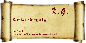 Kafka Gergely névjegykártya